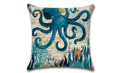 Ocean Creature Plush Pillows: Turtle, Seahorse, Whale, Octopus