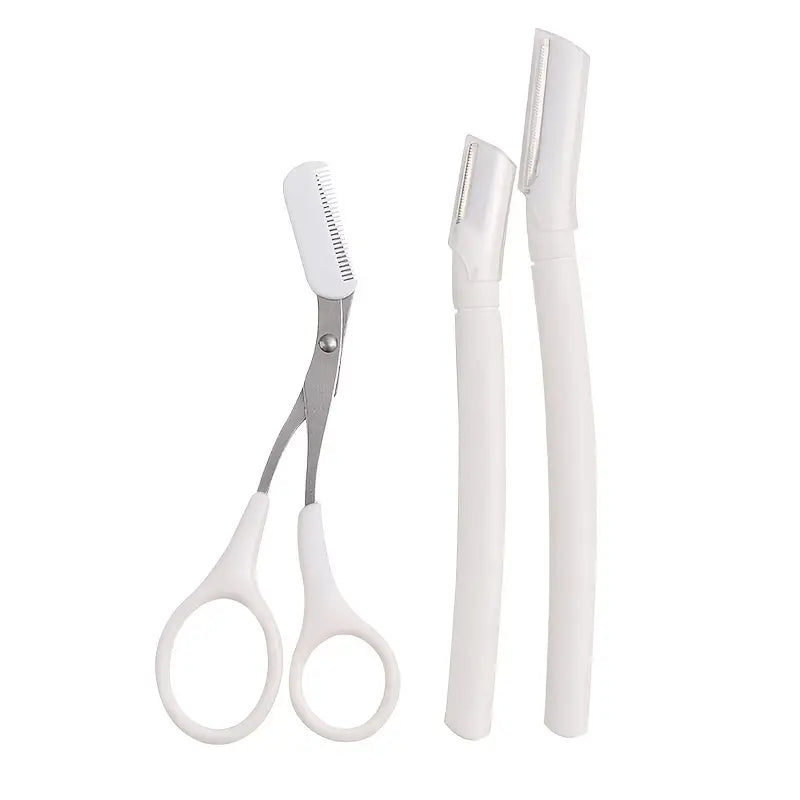 Eyebrow Trimmer Kit with Exfoliating Dermaplaning Razors