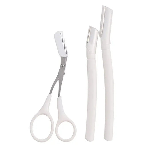 Eyebrow Trimmer Kit with Exfoliating Dermaplaning Razors
