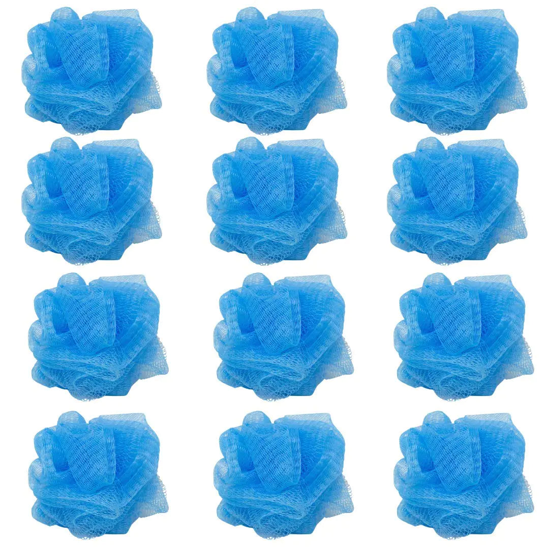 Loofah Lord 12 Blue Bath or Shower Sponge Loofahs Pouf Mesh Wholesale Bulk Lot