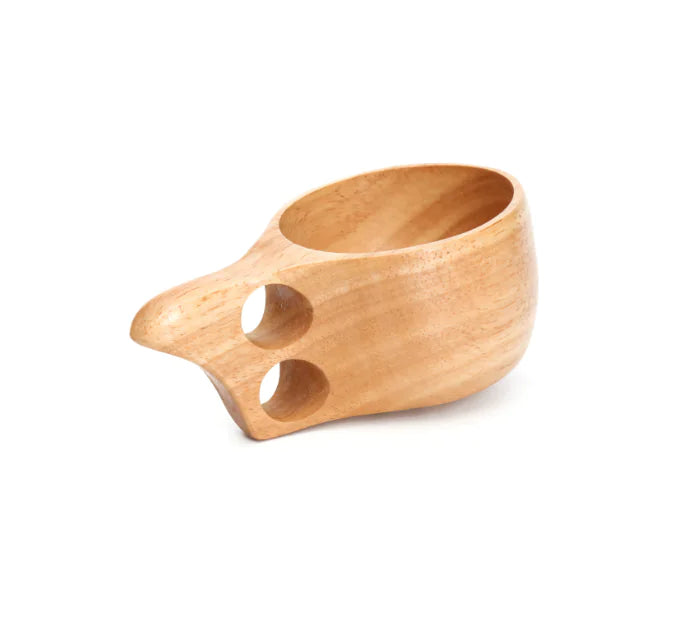 Rubberwood Coffee Cups and Milk Mugs - Double Handle
