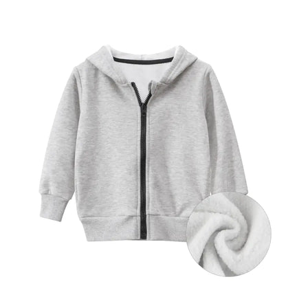 Warm Thick Zipper Hooded Sweatshirts for Toddlers