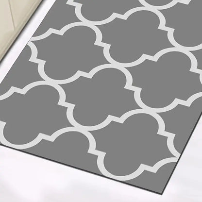 2pcs Non-slip Geometric Gray Kitchen Rugs (Various Sizes)