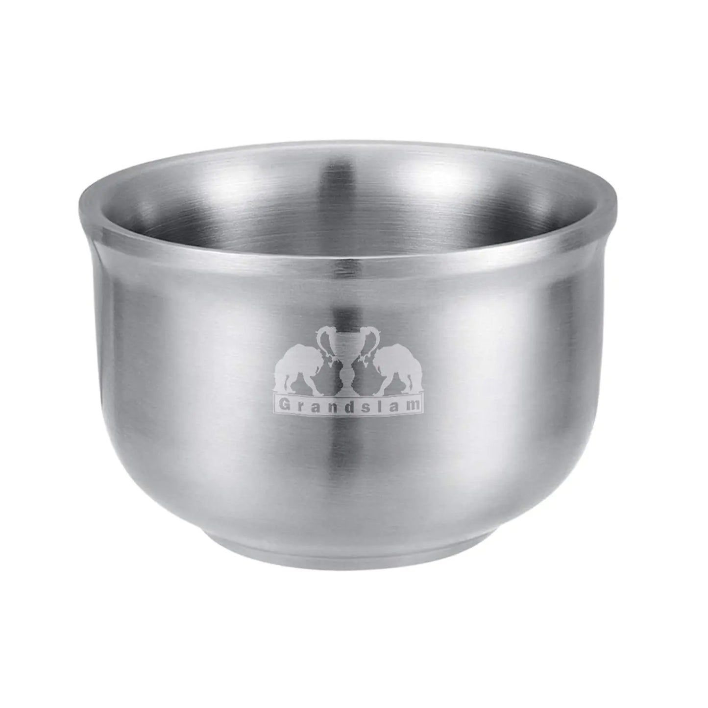 Grandslam Shaving Soap Bowl 304 Heavy Duty Stainless Steel Shaving Lather Bowl for Men Double Layer Heat Preservation Create Rich Shaving Cream and Keep Your Lather Warm