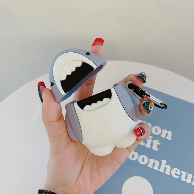 Silicone Shark Case for AirPods 1/2 Wireless Earbuds