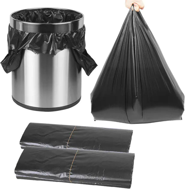 Thick Black Trash Bags - 50 Count Disposable Tote Bags