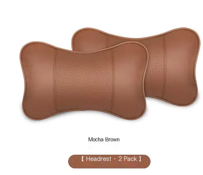 2pcs Multi-color Leather Car Neck Pillows for Support