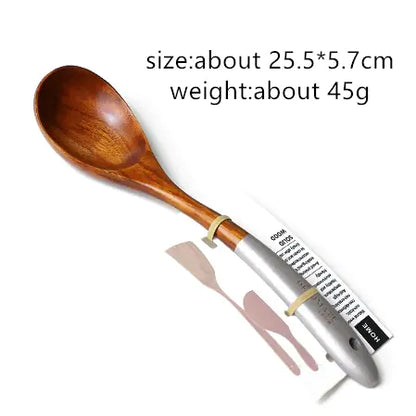 Colorful Wooden Kitchenware Spoons and Shovel Set