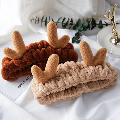 Deer Antler Face Wash Headband and Hair Accessory