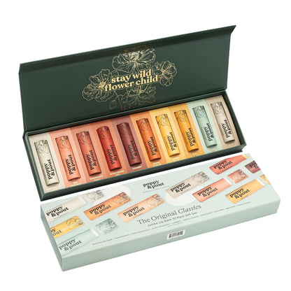 Jumbo Lip Balm Gift Set (10-Pack) | Poppy & Pout All Natural Lip Balms & Moisturizers | Hydrates with Beeswax Vitamin E Organic Coconut Oil | Cruelty-Free | Lip Balm in Recyclable Cardboard Tube