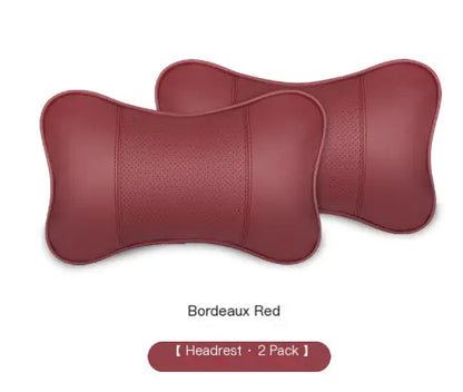 2pcs Multi-color Leather Car Neck Pillows for Support