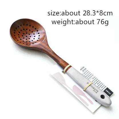 Colorful Wooden Kitchenware Spoons and Shovel Set