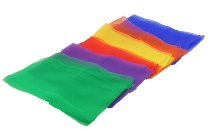 6 Color Dance Performance Silk Scarves for Kids