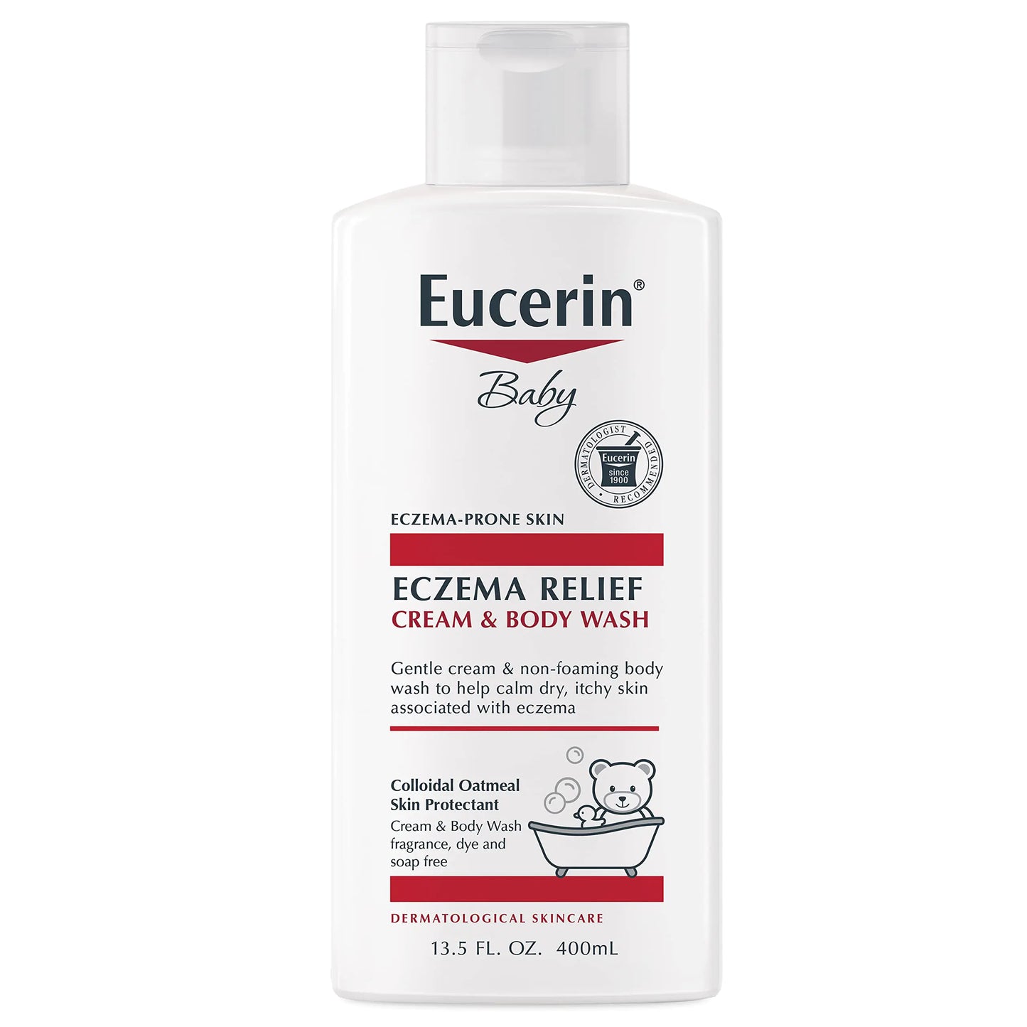 Eucerin Baby Eczema Relief Cream Body Wash Fragrance Free Eczema Body Wash for Babies with Colloidal Oatmeal 13.5 Fl Oz Bottle
