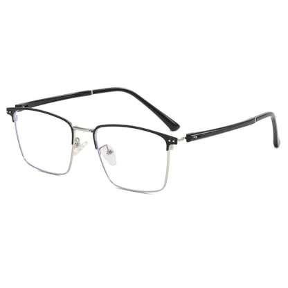 Anti-Blue Light Titanium Semi-Rimless Glasses for Men