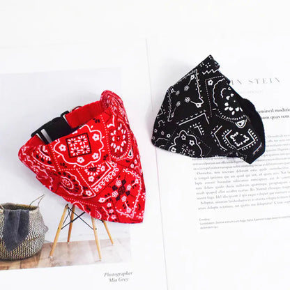 Printed Pet Bibs and Triangular Scarves for Dogs/Cats