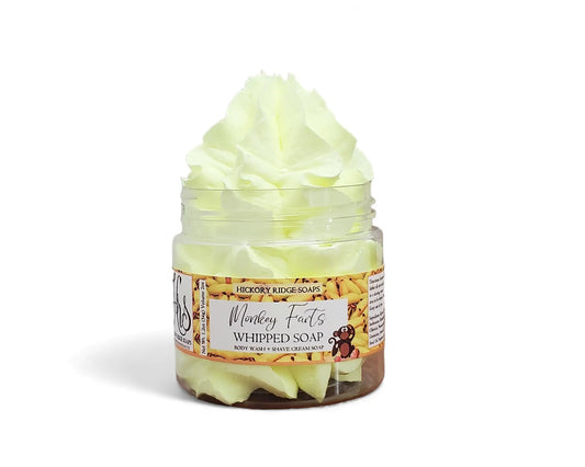 Monkey Farts Whipped Soap Whipped Body Wash Whipped Shaving Cream Handmade Sulfate Phthalate and Paraben Free (Medium)