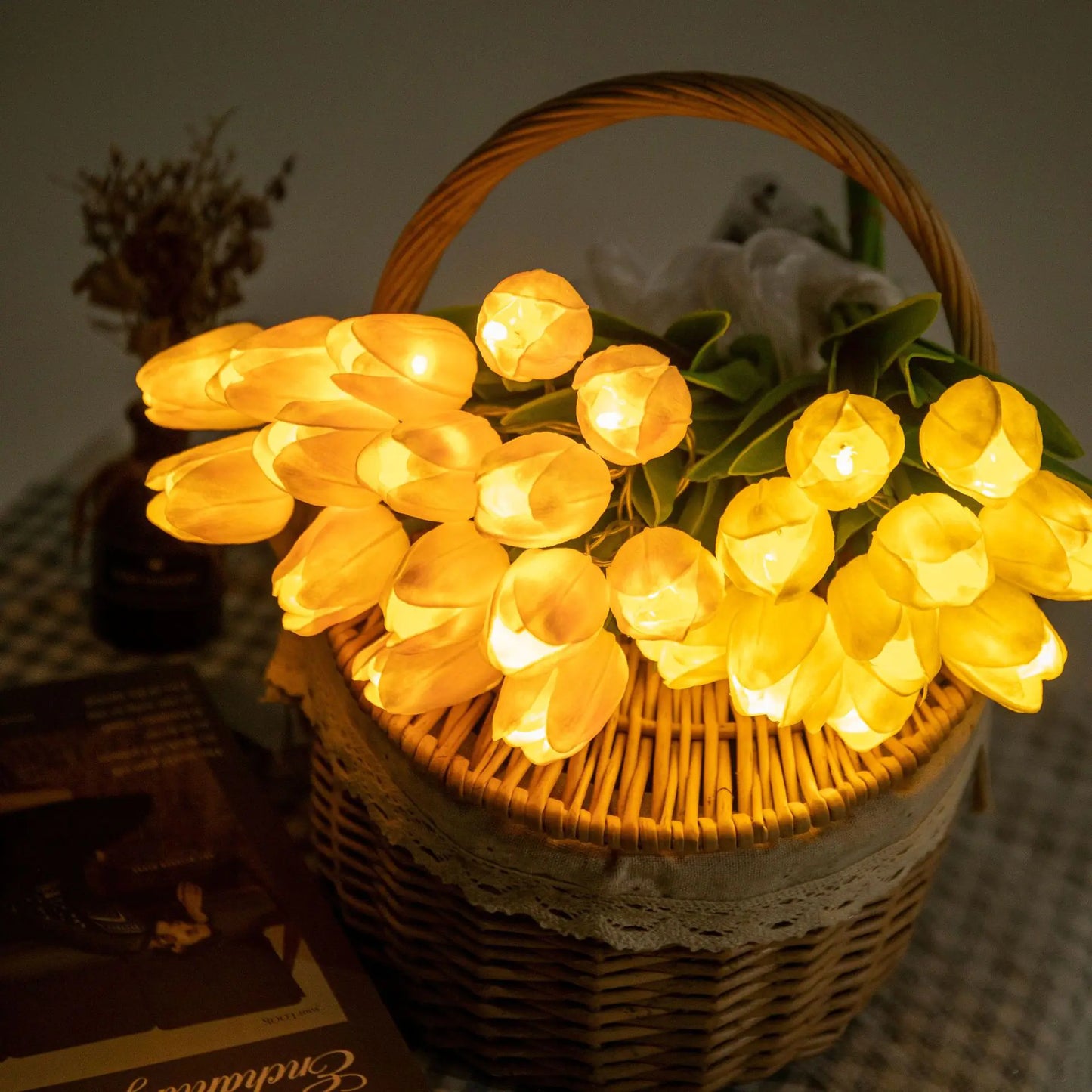 LED Lighting Chain Tulip Bridal Bouquet