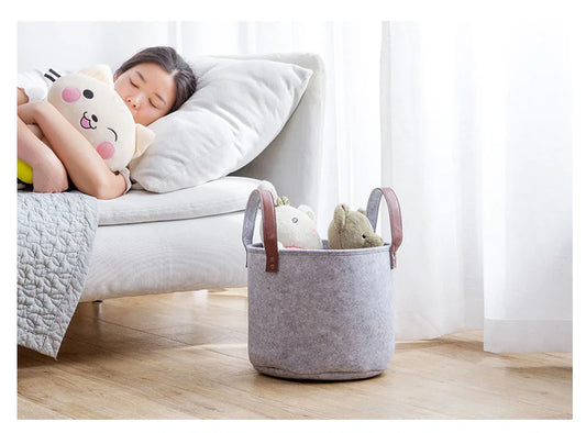 Minimalist Felt Storage Basket for Home and Car