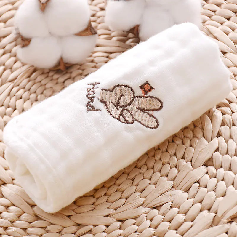 Newborn Face Wash and Bath Print Square Scarf
