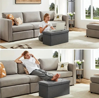 Multi-functional Home Large Size Storage Box Three-seat Storage Stool