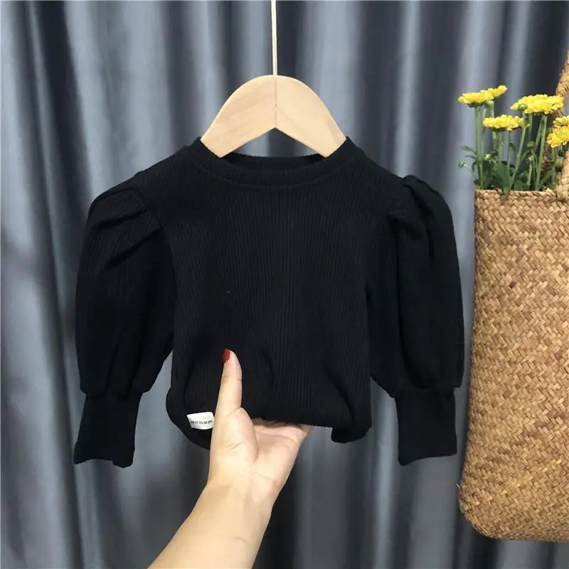 Baby Girl Puff Sleeve Long Sleeve Top Shirt